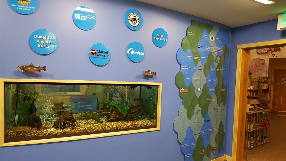 Trout Tank and Donor Wall